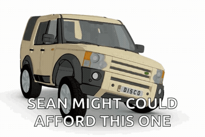 A Picture Of A Land Rover With The Words Sean Might Could Afford This One Below It GIF