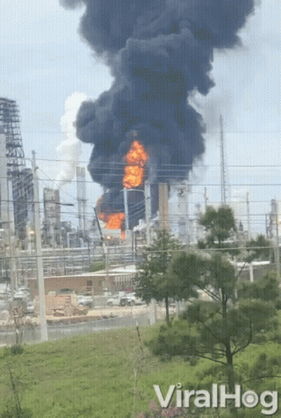 A Picture Of A Large Fire With The Words Viralhog On The Bottom GIF