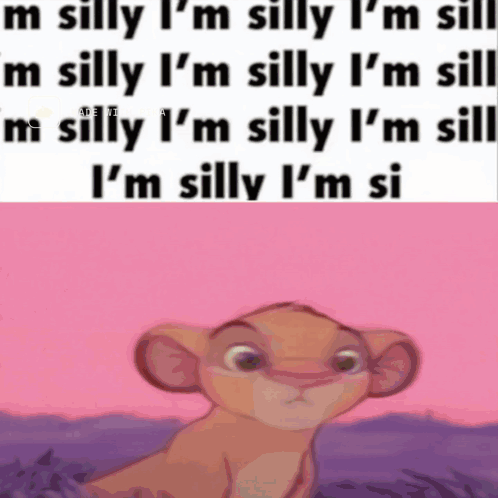 A Picture Of A Lion Cub With A Caption That Says I 'M Silly I 'M Silly GIF