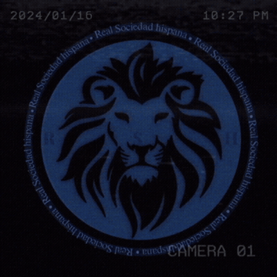 A Picture Of A Lion In A Blue Circle That Says Sociedad Hispana GIF