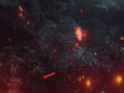 A Picture Of A Lion 'S Head With Flames Coming Out Of It GIF