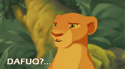 A Picture Of A Lioness With The Words Dafuq On The Bottom Right GIF