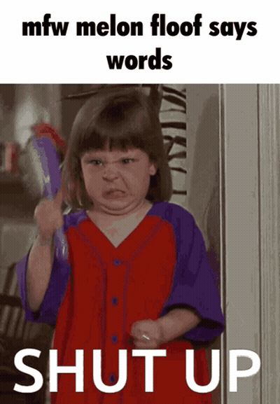 A Picture Of A Little Girl With The Words Shut Up GIF
