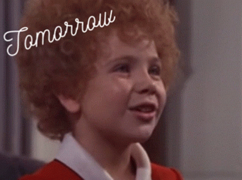 A Picture Of A Little Girl With The Words " Tomorrow You 'Re Only A Day Away " GIF
