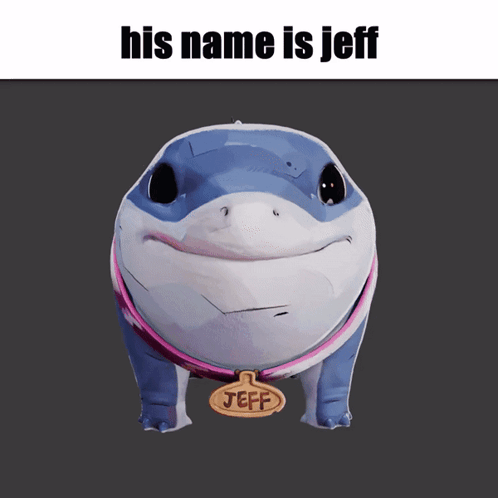 A Picture Of A Lizard With The Name Jeff On It GIF