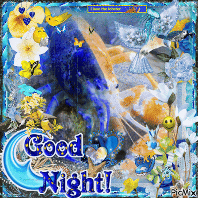 A Picture Of A Lobster With The Words Good Night GIF