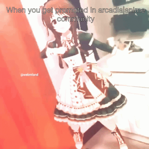 A Picture Of A Maid With The Caption When You Get Promoted In Arcadia Anime Community GIF