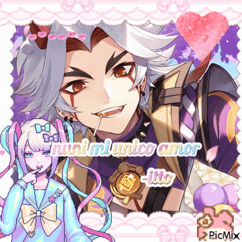 A Picture Of A Man And A Girl With The Words Runi Mi Unico Amor Written On The Bottom GIF