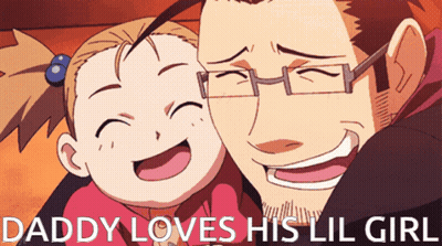 A Picture Of A Man And A Little Girl With The Words Daddy Loves His Lil Girl GIF