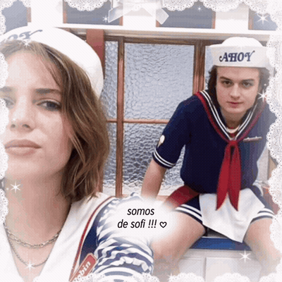 A Picture Of A Man And A Woman With The Caption Somos De Sofi !!! GIF