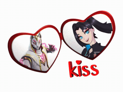 A Picture Of A Man And A Woman With The Word Kiss Below GIF
