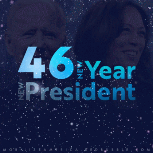 A Picture Of A Man And A Woman With The Words 46 Year President GIF