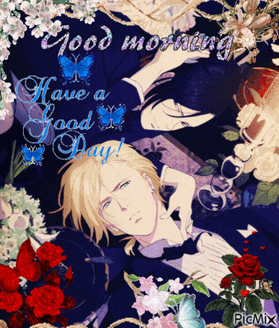 A Picture Of A Man And A Woman With The Words Good Morning Have A Good Day Written On It GIF