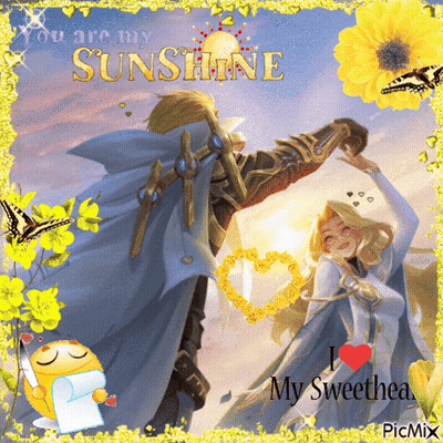 A Picture Of A Man And A Woman With The Words " You Are My Sunshine " GIF