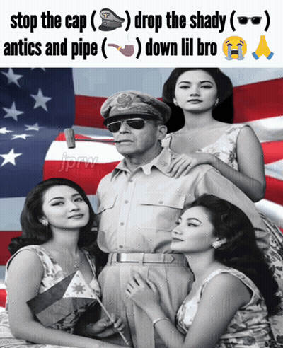 A Picture Of A Man And Two Women With A Caption That Says Stop The Cap Drop The Shady Antics And Pipe Down Lil Bro GIF