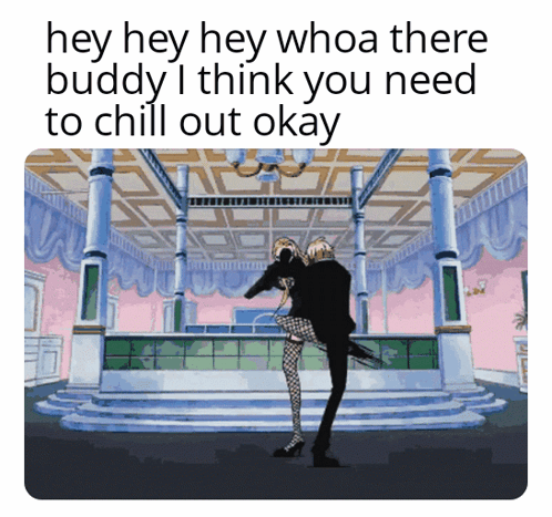 A Picture Of A Man And Woman Dancing With The Caption Hey Hey Whoa There Buddy GIF