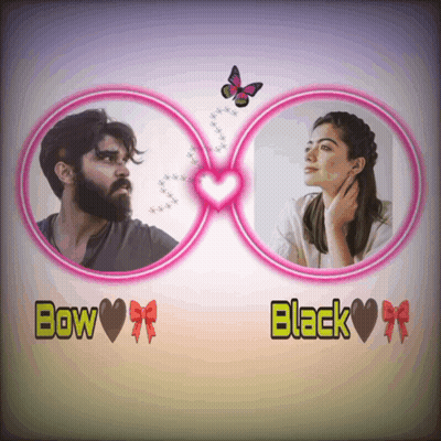 A Picture Of A Man And Woman With The Words Bow And Black GIF