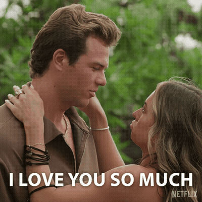 A Picture Of A Man And Woman With The Words I Love You So Much On The Bottom GIF