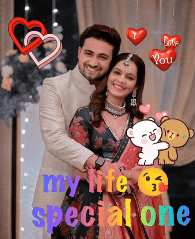 A Picture Of A Man And Woman With The Words " My Life Special One " GIF