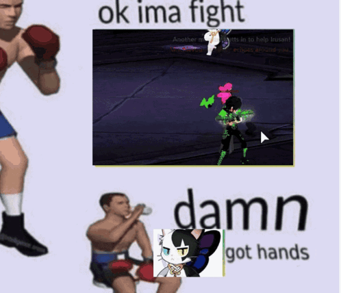 A Picture Of A Man Boxing With The Words Ok Ima Fight Damn Got Hands Below It GIF