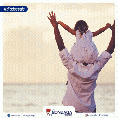 A Picture Of A Man Carrying A Little Girl On His Shoulders With The Words Dr. Gonzaga On The Bottom GIF
