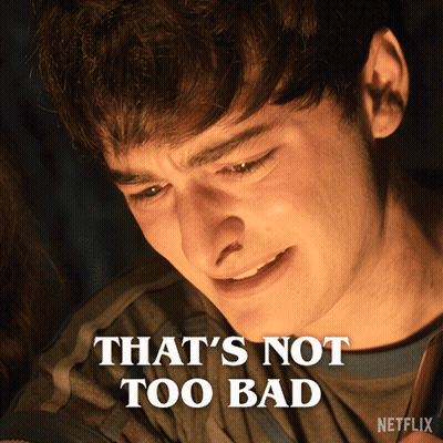 A Picture Of A Man Crying With The Words That 'S Not Too Bad Below Him GIF