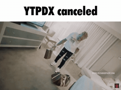 A Picture Of A Man Holding A Bag With The Words Ytpdx Canceled GIF