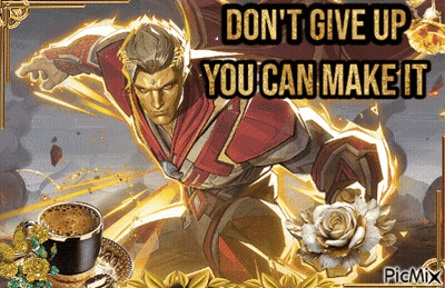 A Picture Of A Man Holding A Rose With The Words " Don 'T Give Up You Can Make It " GIF