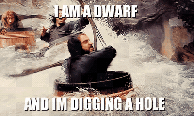 A Picture Of A Man In A Barrel With The Caption I Am A Dwarf GIF