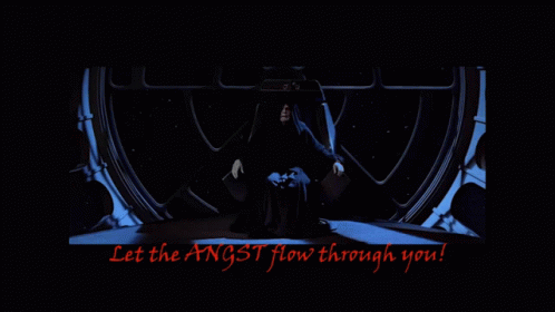 A Picture Of A Man In A Black Robe With The Words Let The Angst Flow Through You GIF