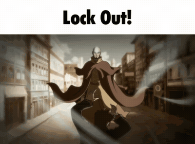 A Picture Of A Man In A Cape And The Words Lock Out GIF