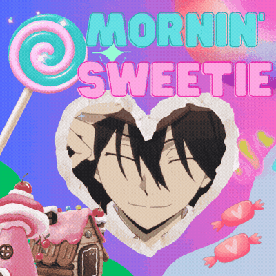 A Picture Of A Man In A Heart With The Words Mornin ' Sweetie Above Him GIF