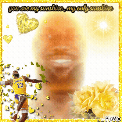 A Picture Of A Man In A Lakers Jersey GIF