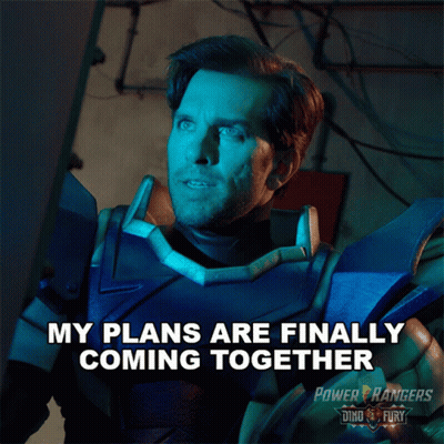A Picture Of A Man In A Power Rangers Costume With The Caption My Plans Are Finally Coming Together GIF