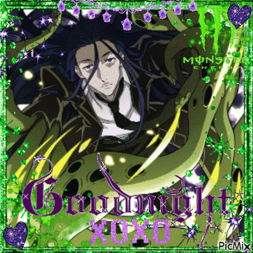 A Picture Of A Man In A Suit And Tie Is Surrounded By Greenery And Purple Flowers GIF
