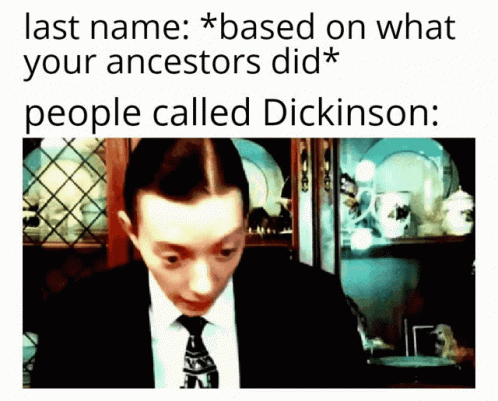 A Picture Of A Man In A Suit And Tie With The Caption " Last Name " GIF