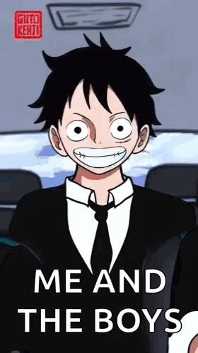 A Picture Of A Man In A Suit And Tie With The Words Me And The Boys GIF