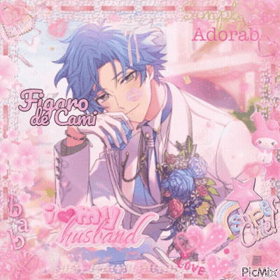 A Picture Of A Man In A Suit With The Words " I Love My Husband " On The Bottom GIF