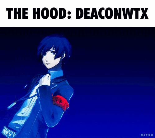 A Picture Of A Man In A Suit With The Words The Hood Deaconwtx GIF