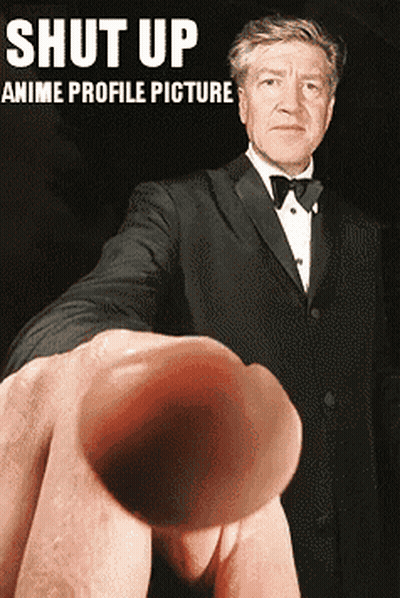 A Picture Of A Man In A Tuxedo And Bow Tie With The Words Shut Up Anime Profile Picture GIF