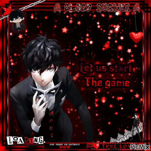 A Picture Of A Man In A Tuxedo With The Words " Let Us Start The Game " GIF