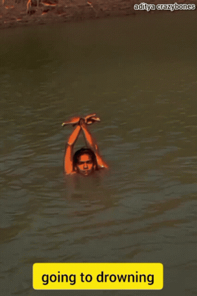 A Picture Of A Man In The Water With The Words Going To Drowning GIF