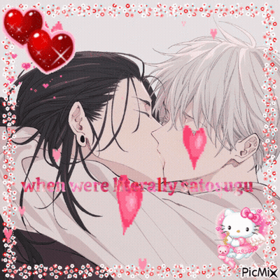 A Picture Of A Man Kissing Another Man With The Words " When Were Merely Teenagers " Written On It GIF