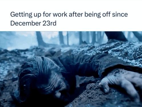 A Picture Of A Man Laying In The Mud With The Date December 23Rd GIF