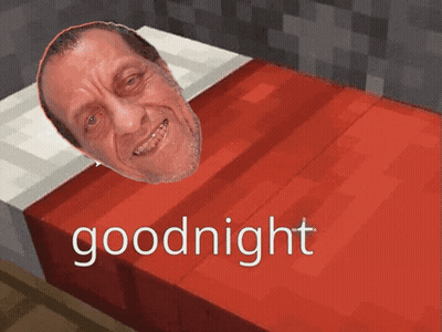 A Picture Of A Man Laying On A Bed With The Words Goodnight Written Below Him GIF
