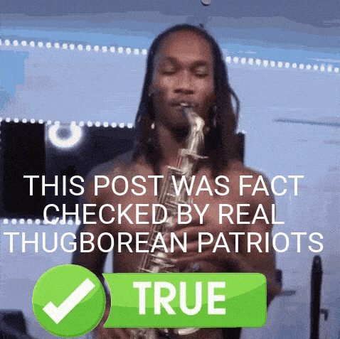 A Picture Of A Man Playing A Saxophone Next To A Green Check Mark That Says True GIF