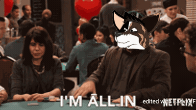 A Picture Of A Man Playing Poker With The Words I 'M All In Edited With Netflix GIF