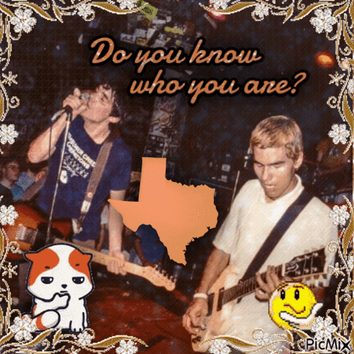 A Picture Of A Man Singing And Playing A Guitar With The Words Do You Know Who You Are On The Bottom GIF