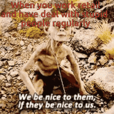A Picture Of A Man Sitting In The Dirt With A Caption That Says We Be Nice To Them GIF