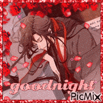 A Picture Of A Man Sleeping With The Words Goodnight Picmix Written On It GIF